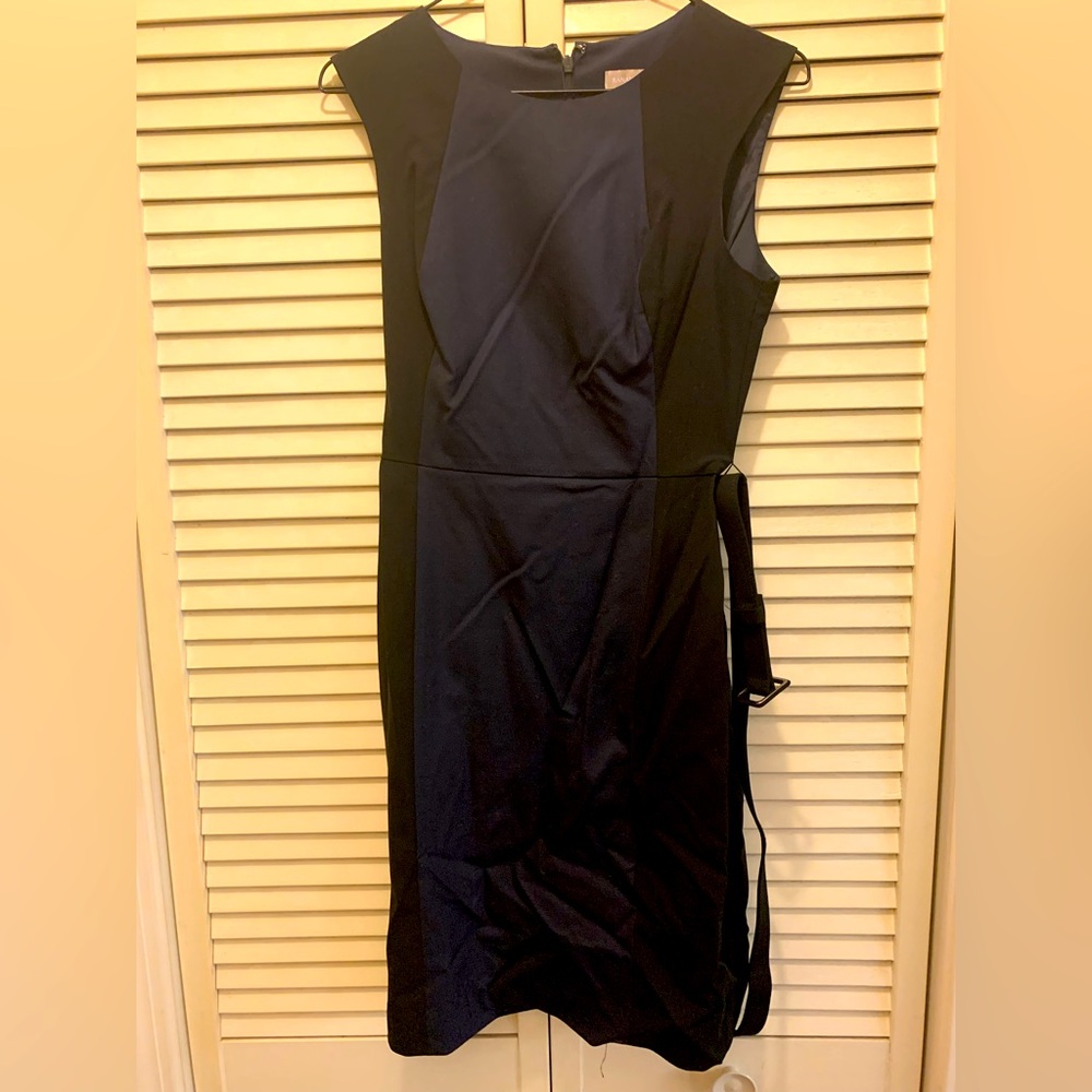 Banana republic navy blue and black pencil dress size 0 brand new with tags